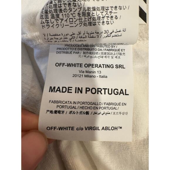 Off-White FW20 “MAIN LABEL” Arrows Logo White Cotton T-Shirt Small - Picture 7 of 9